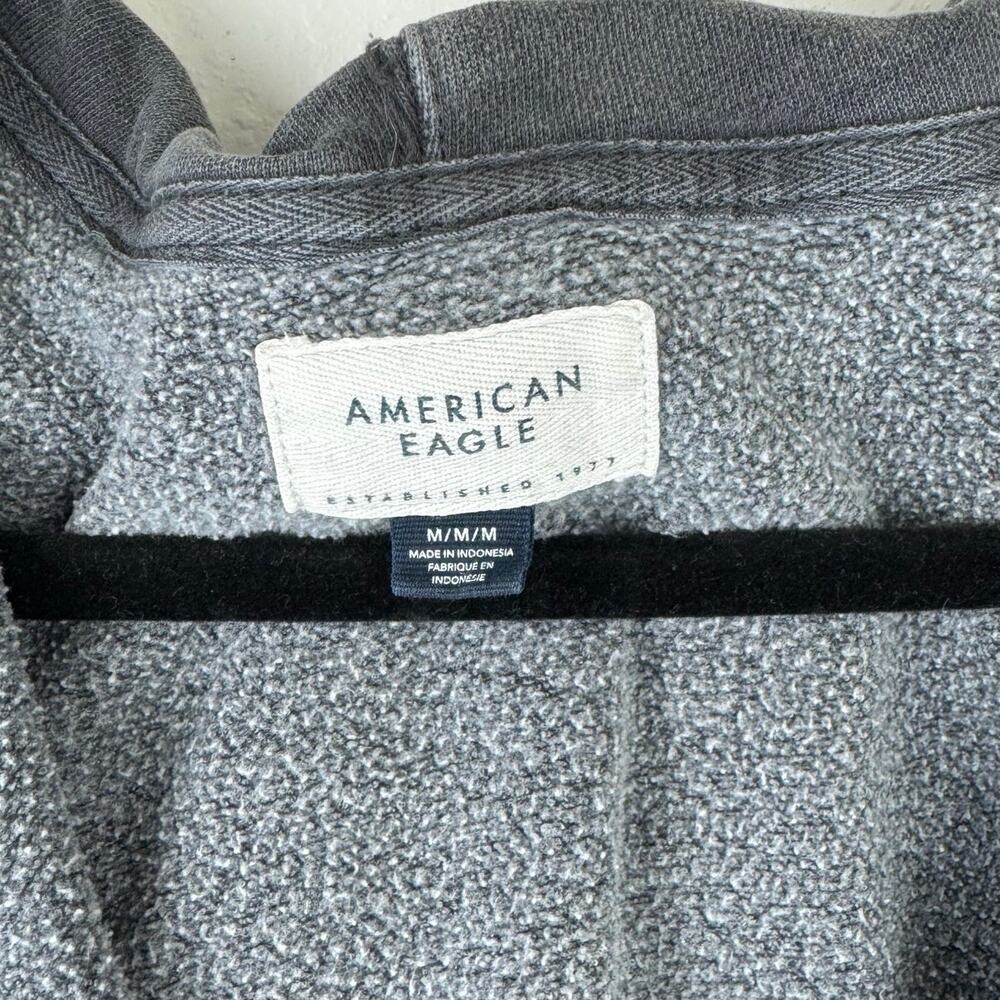 AE American Eagle Dark Gray Charcoal Oversized Zip Hoodie Womens Sz M - Picture 4 of 6
